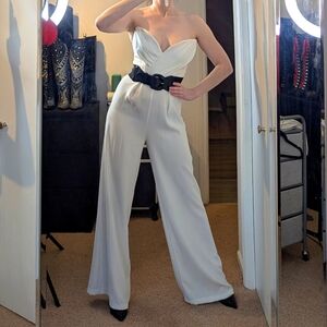 White Strapless Jumpsuit